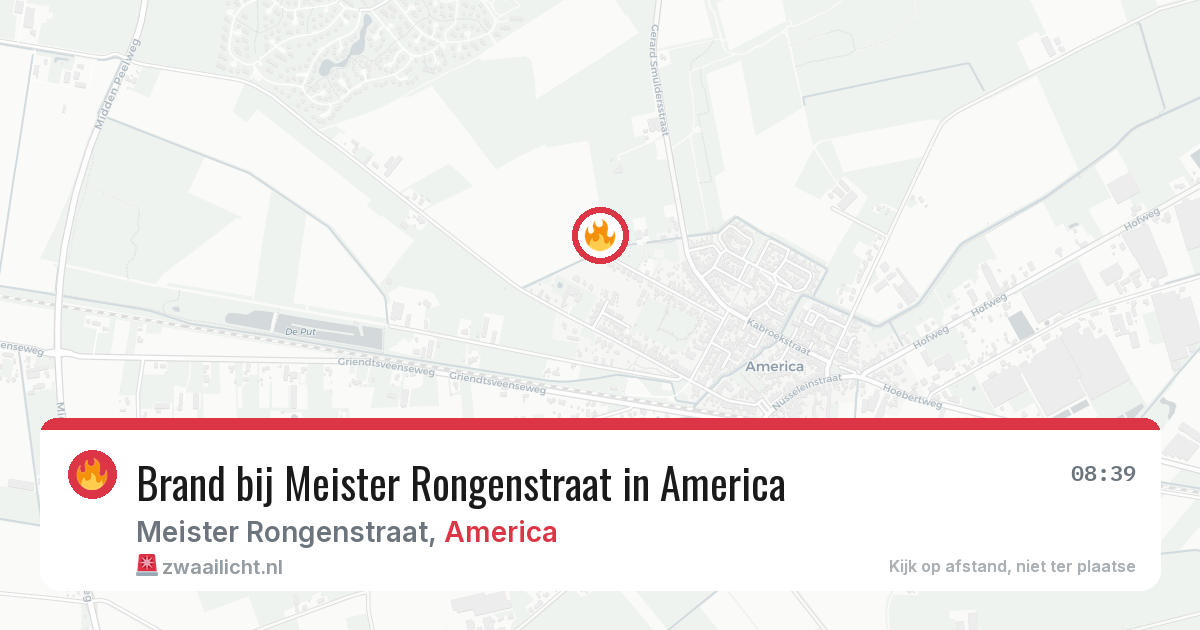 Brand bij Meister Rongenstraat in America — 19 jun 2026