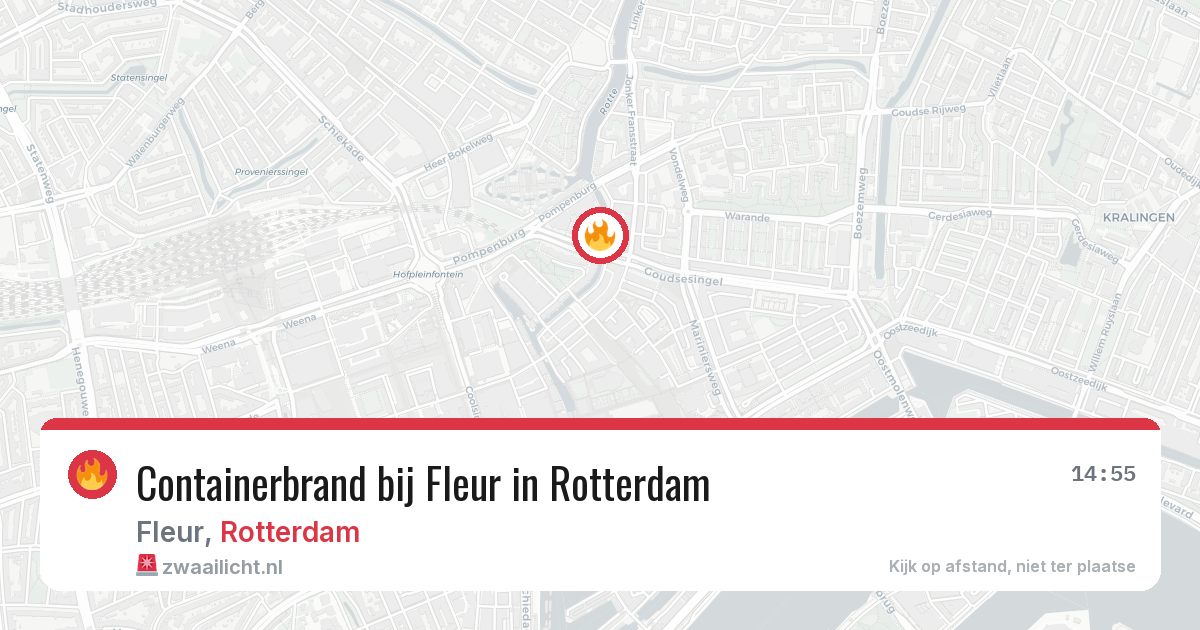 Containerbrand bij Fleur in Rotterdam — 12 jul 2026