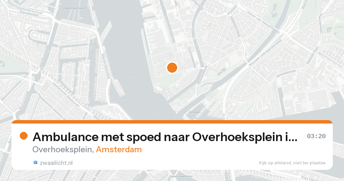 Ambulance met spoed naar Overhoeksplein in Amsterdam — 16 aug 2026