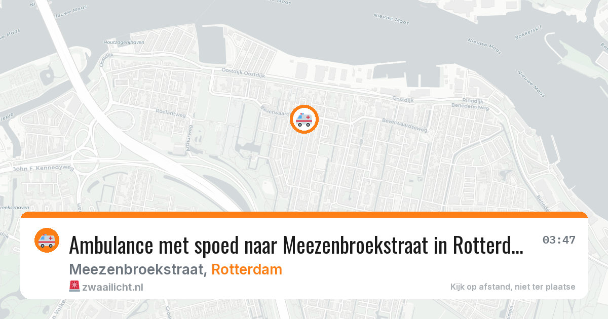 Ambulance met spoed naar Meezenbroekstraat in Rotterdam — 22 jul 2026