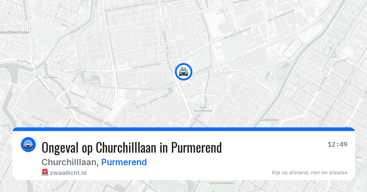 Ongeval op Churchilllaan in Purmerend — 24 mrt 2026