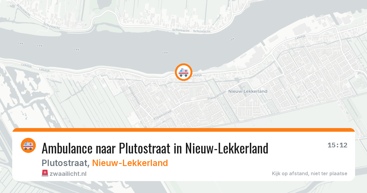 Ambulance naar Plutostraat in Nieuw-Lekkerland — 18 jun 2026
