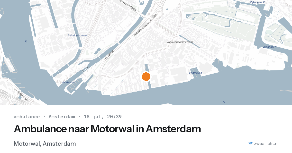 Ambulance naar Motorwal in Amsterdam — 18 jul 2026