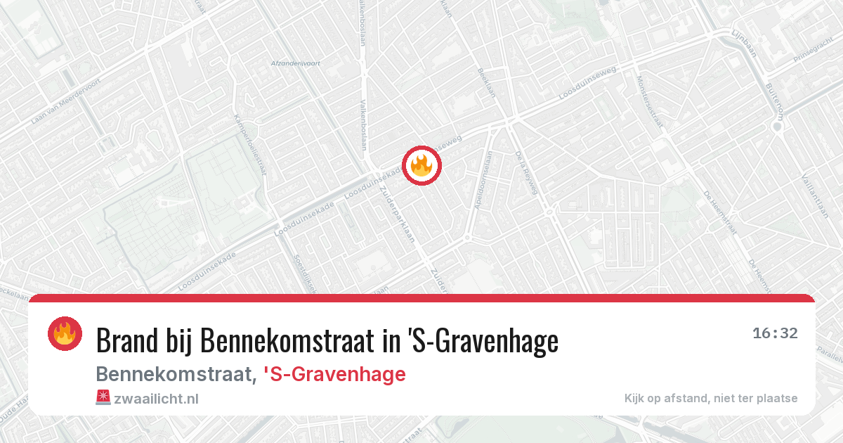 Brand bij Bennekomstraat in 'S-Gravenhage — 9 aug 2026