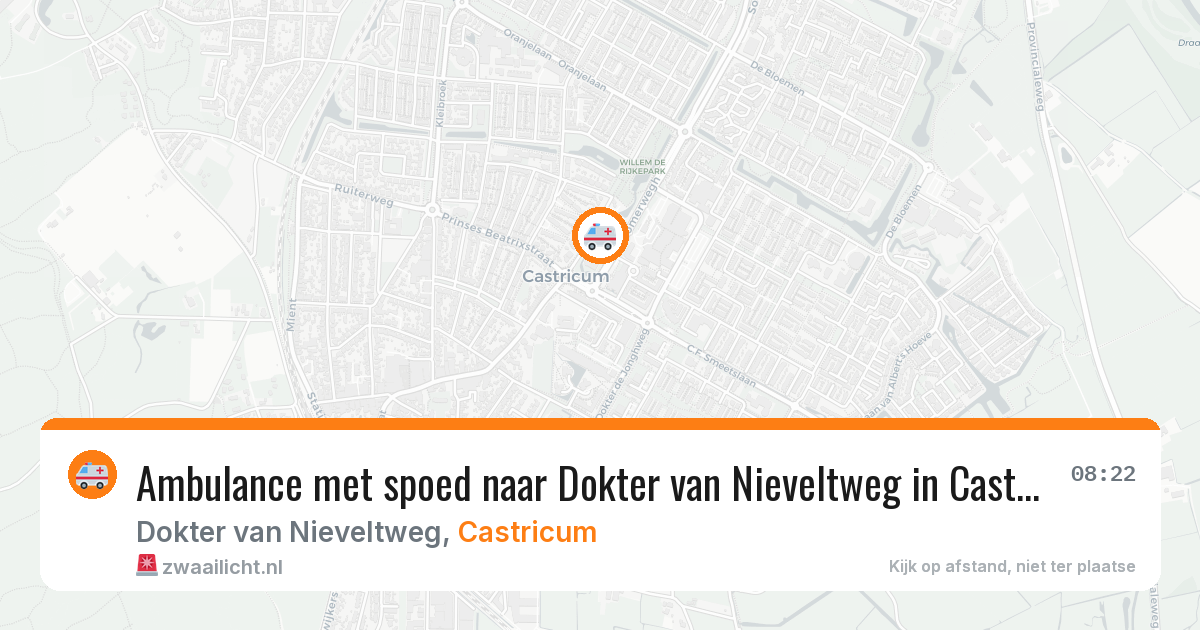 Ambulance met spoed naar Dokter van Nieveltweg in Castricum — 14 mei 2026