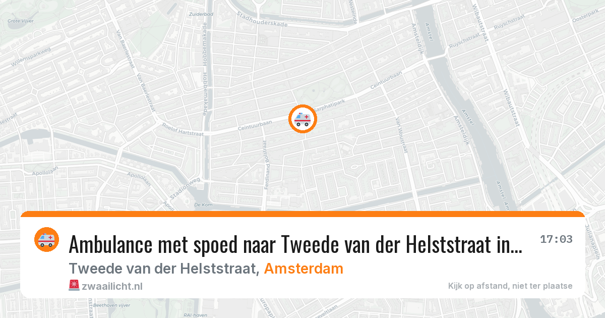 Ambulance met spoed naar Tweede van der Helststraat in Amsterdam — 10 mei 2026