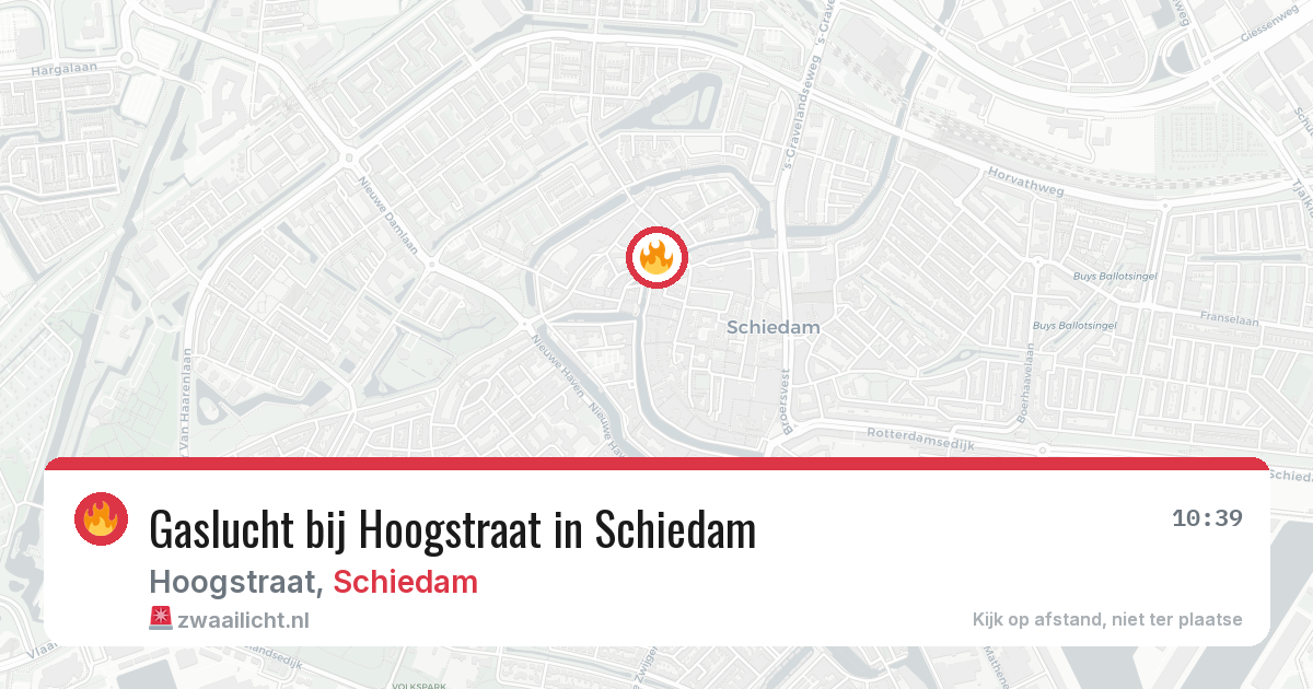 Gaslucht bij Hoogstraat in Schiedam — 26 mei 2026