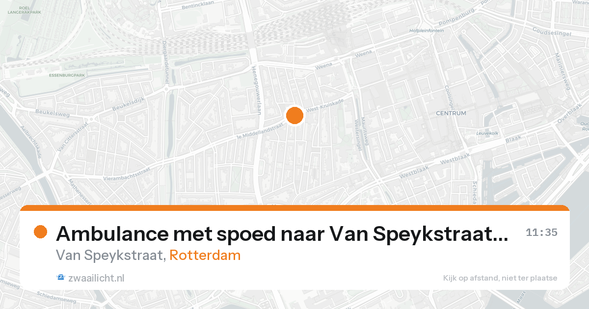Ambulance met spoed naar Van Speykstraat in Rotterdam — 25 aug 2026