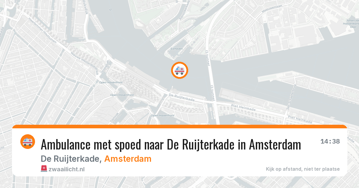 Ambulance met spoed naar De Ruijterkade in Amsterdam — 20 mrt 2026