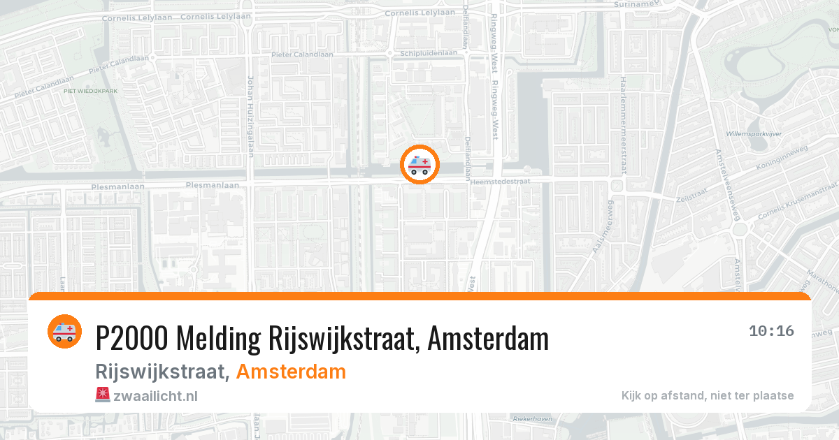 P2000 Melding Rijswijkstraat, Amsterdam — 9 apr 2026