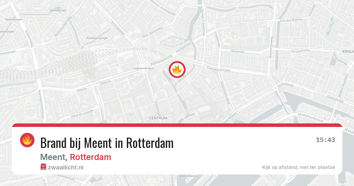Brand bij Meent in Rotterdam — 23 mei 2026