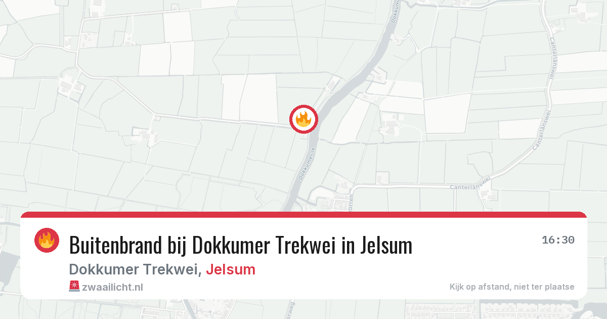 Buitenbrand bij Dokkumer Trekwei in Jelsum — 24 mei 2026