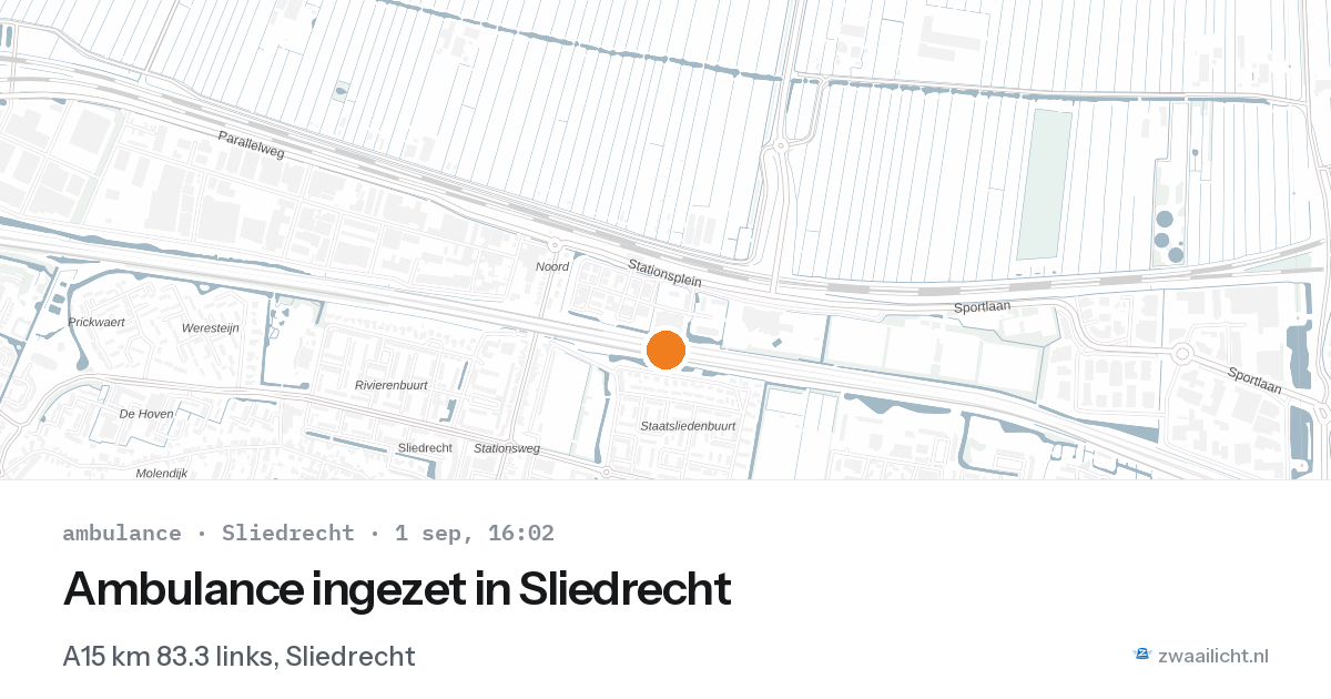 Ambulance ingezet in Sliedrecht — 1 sep 2026