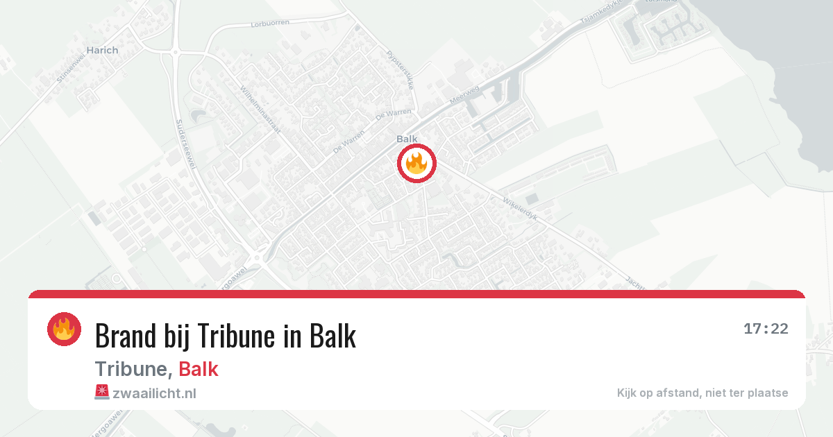 Brand bij Tribune in Balk — 23 mei 2026