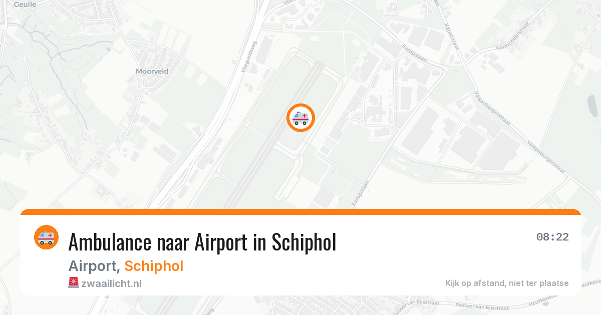 Ambulance naar Airport in Schiphol — 12 aug 2026