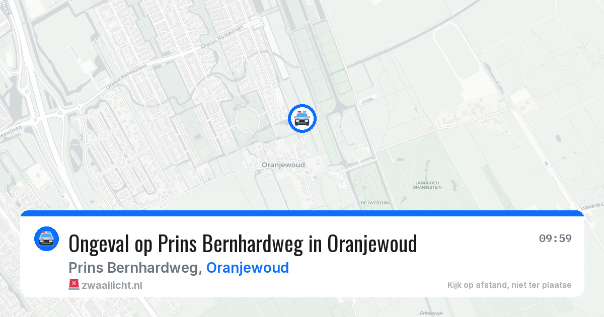 Ongeval op Prins Bernhardweg in Oranjewoud — 27 jul 2026