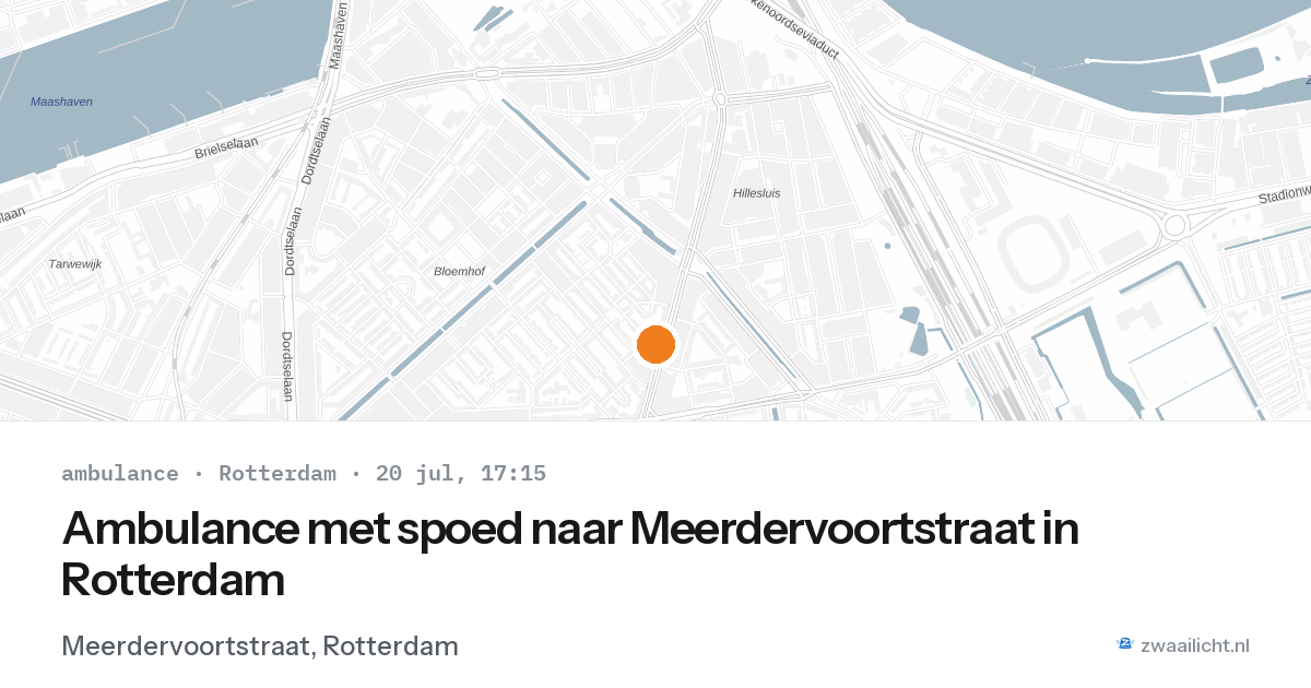 Ambulance met spoed naar Meerdervoortstraat in Rotterdam — 20 jul 2026
