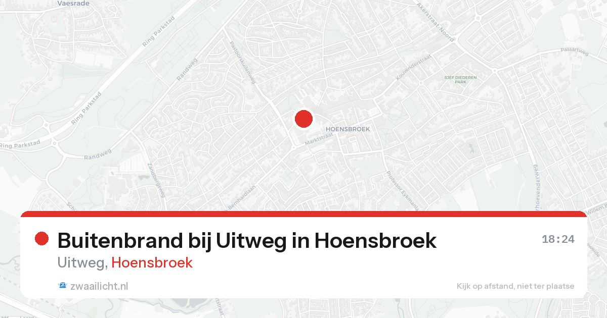 Buitenbrand bij Uitweg in Hoensbroek — 16 aug 2026
