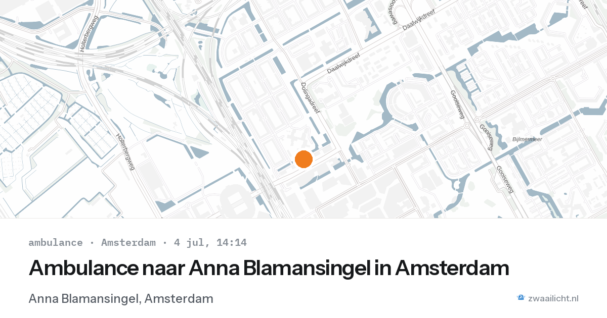 Ambulance naar Anna Blamansingel in Amsterdam — 4 jul 2026