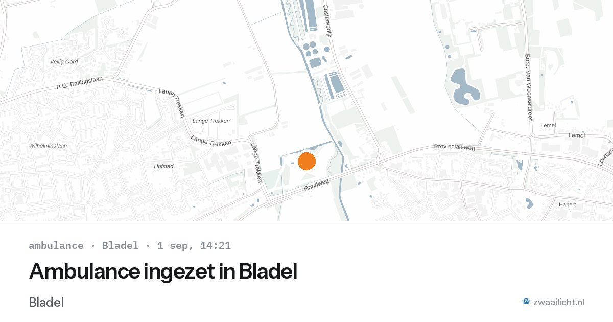 Ambulance ingezet in Bladel — 1 sep 2026