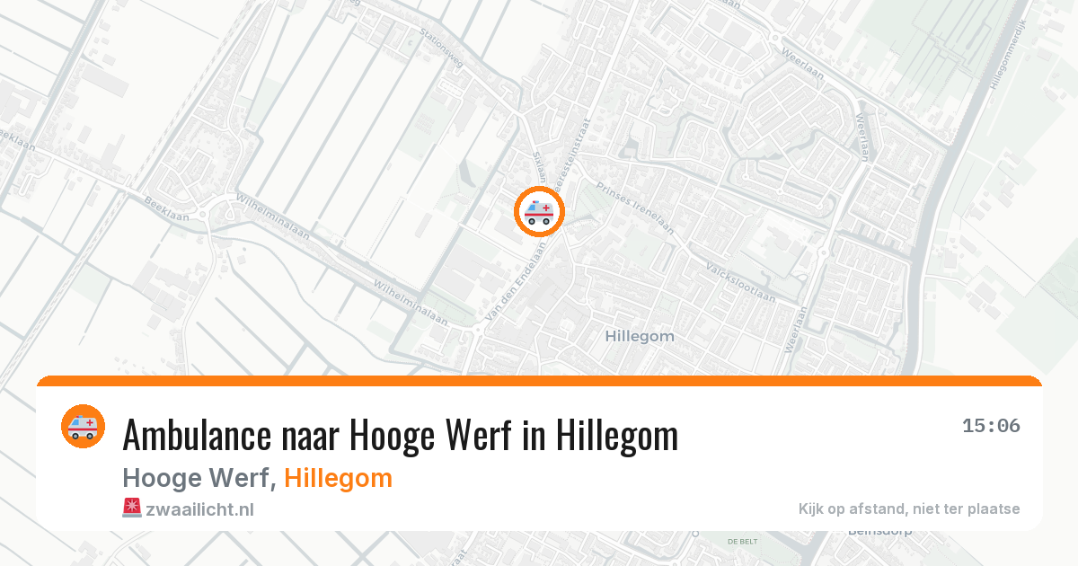 Ambulance naar Hooge Werf in Hillegom — 13 aug 2026