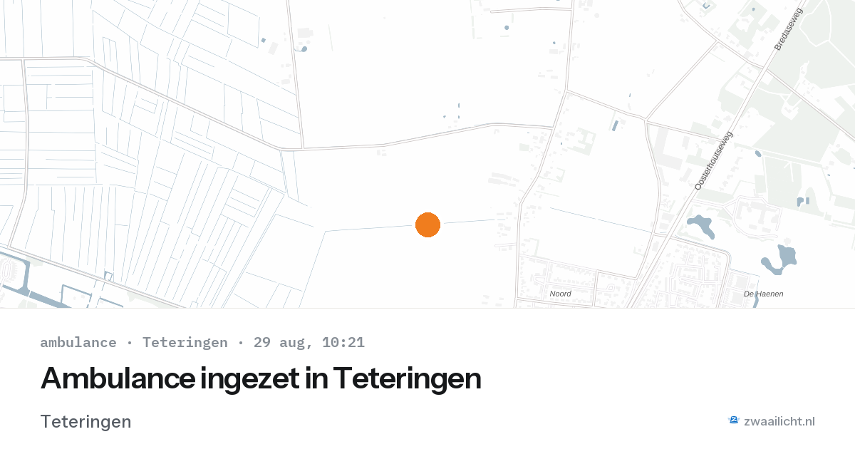 Ambulance ingezet in Teteringen — 29 aug 2026