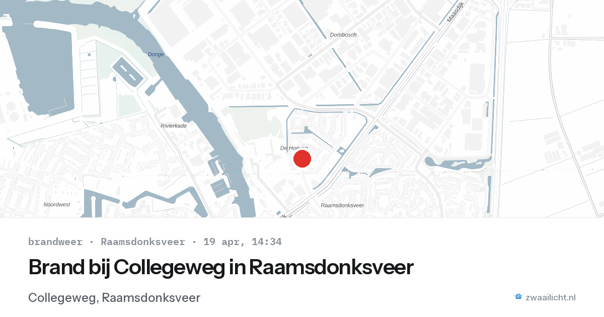 Brand bij Collegeweg in Raamsdonksveer — 19 apr 2026