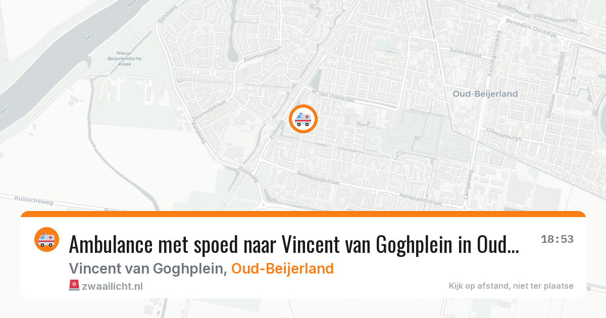 Ambulance met spoed naar Vincent van Goghplein in Oud-Beijerland — 23 apr 2026