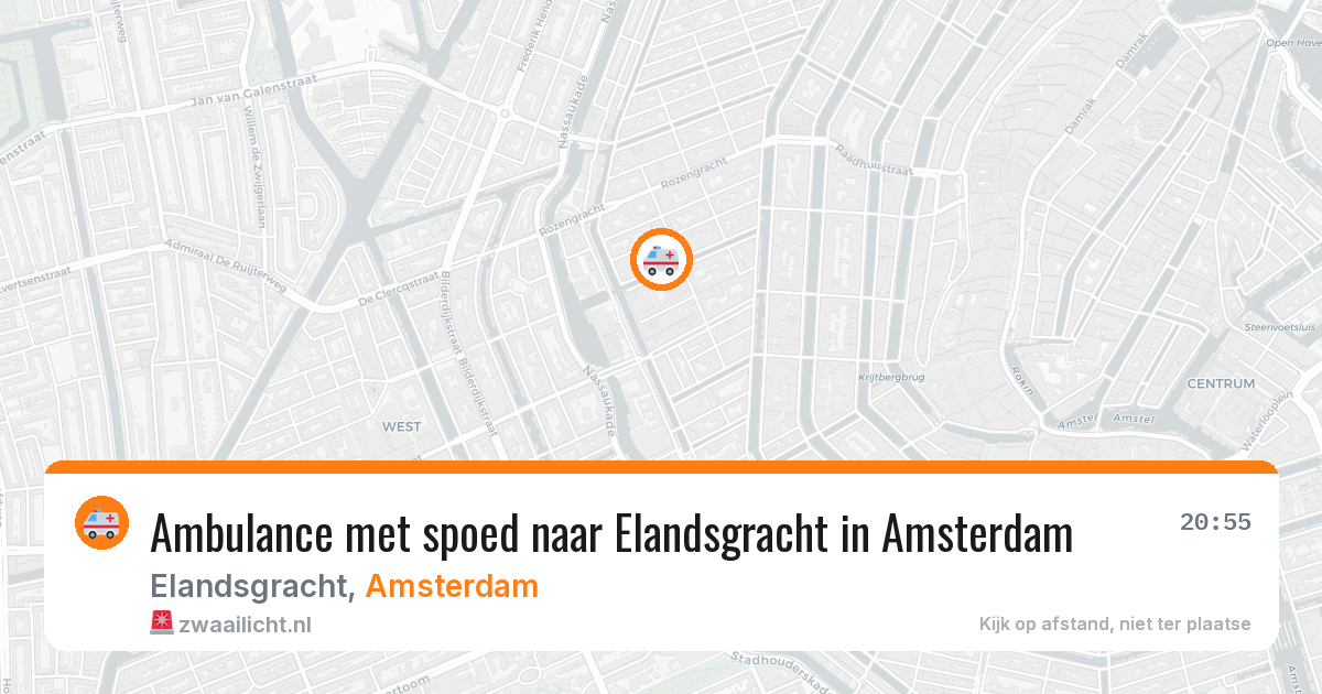 Ambulance met spoed naar Elandsgracht in Amsterdam — 13 aug 2026