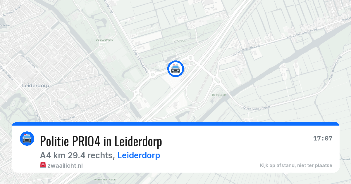 Politie PRIO4 in Leiderdorp — 13 aug 2026 | 🚨 Zwaailicht.nl
