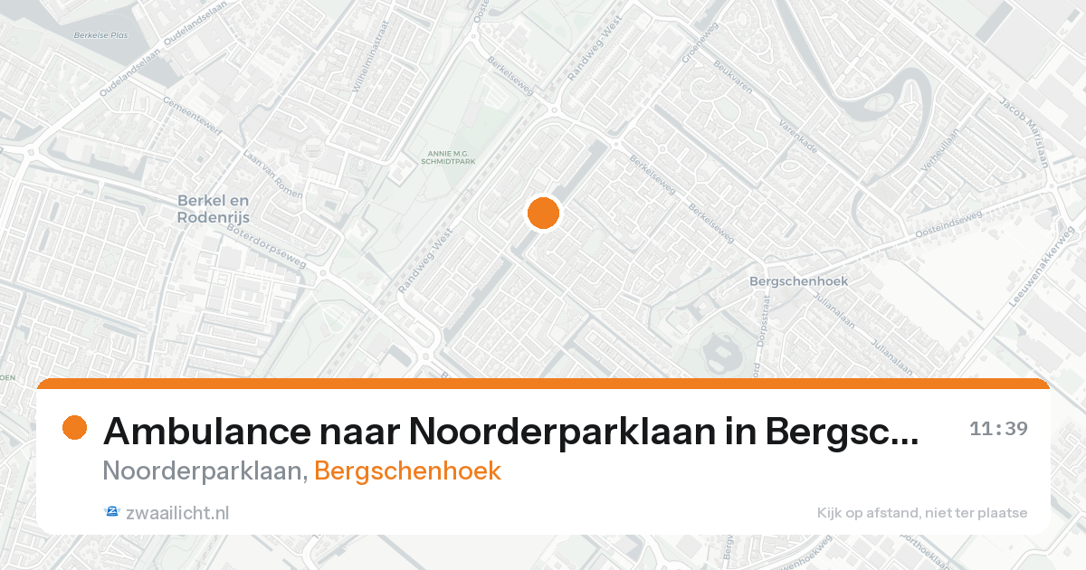 Ambulance naar Noorderparklaan in Bergschenhoek — 25 aug 2026