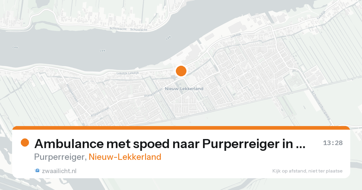 Ambulance met spoed naar Purperreiger in Nieuw-Lekkerland — 29 jun 2026