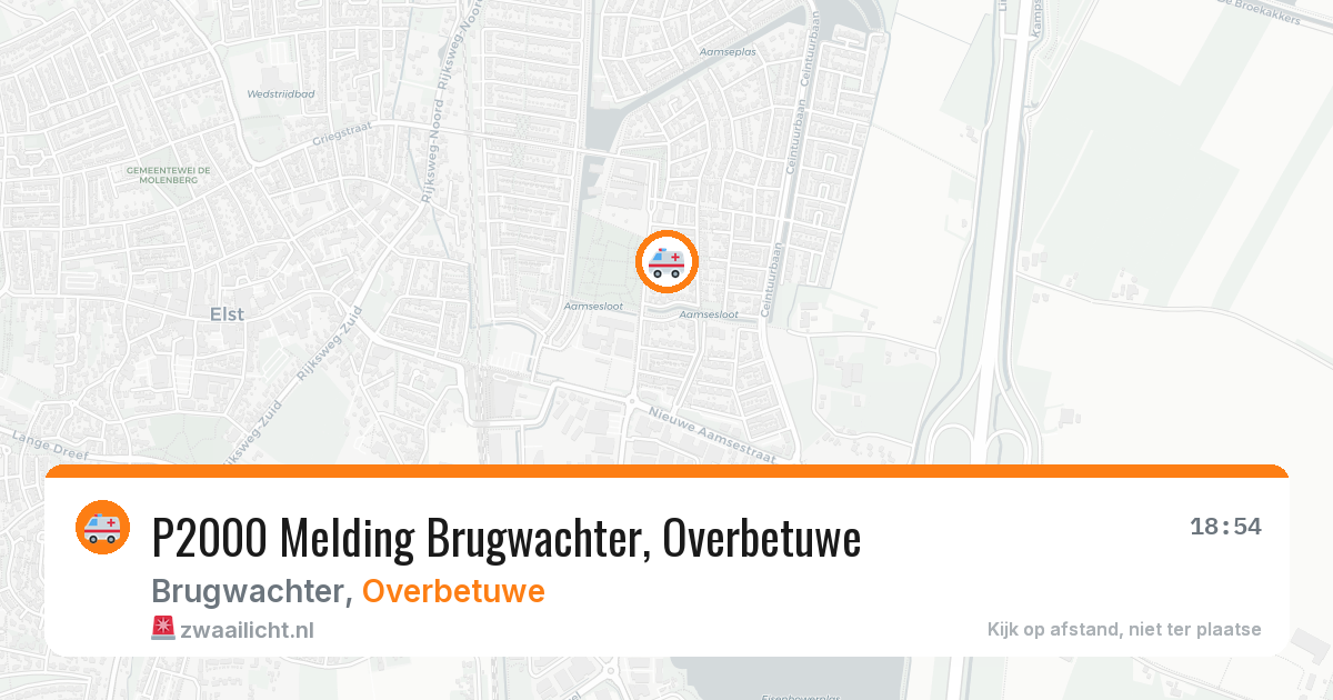 P2000 Melding Brugwachter, Overbetuwe — 10 aug 2026