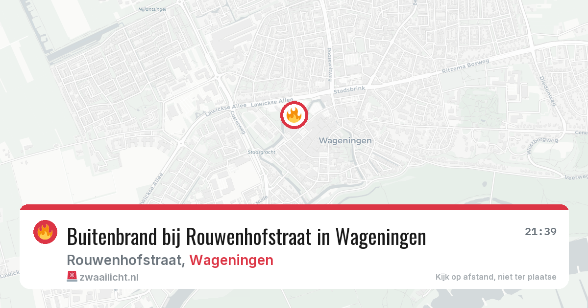 Buitenbrand bij Rouwenhofstraat in Wageningen — 20 apr 2026