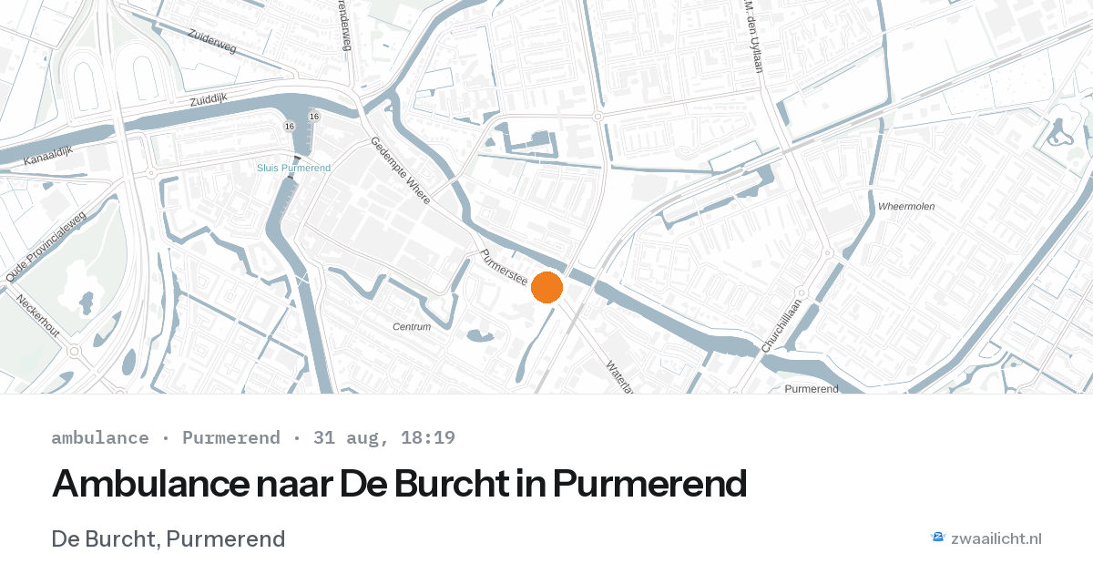 Ambulance naar De Burcht in Purmerend — 31 aug 2026