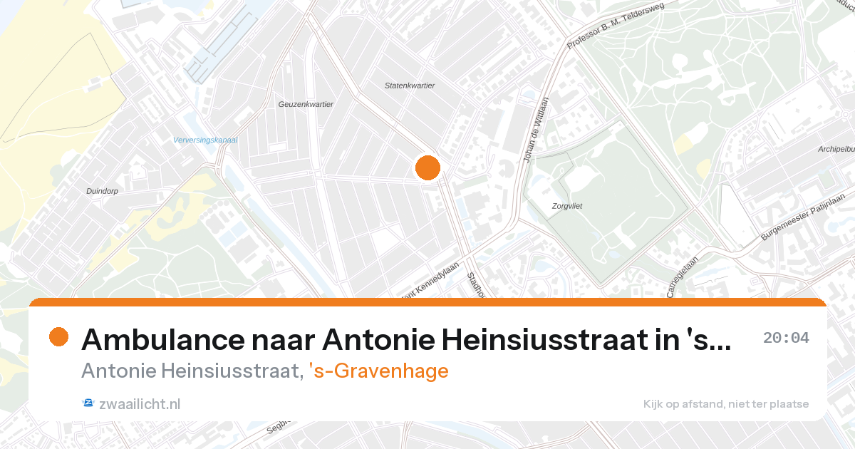 Ambulance naar Antonie Heinsiusstraat in 's-Gravenhage — 28 aug 2026