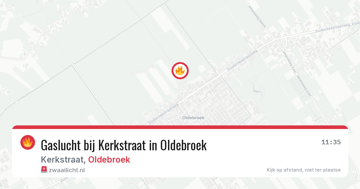 Gaslucht bij Kerkstraat in Oldebroek — 14 jul 2026