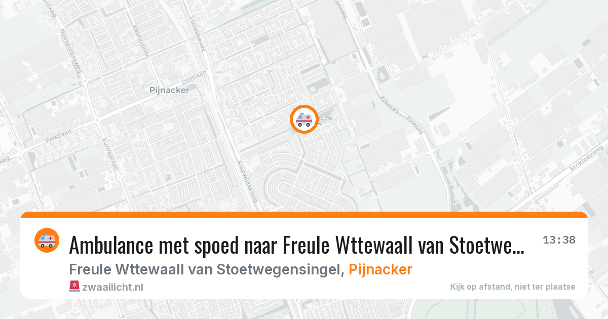 Ambulance met spoed naar Freule Wttewaall van Stoetwegensingel in Pijnacker — 27 mei 2026