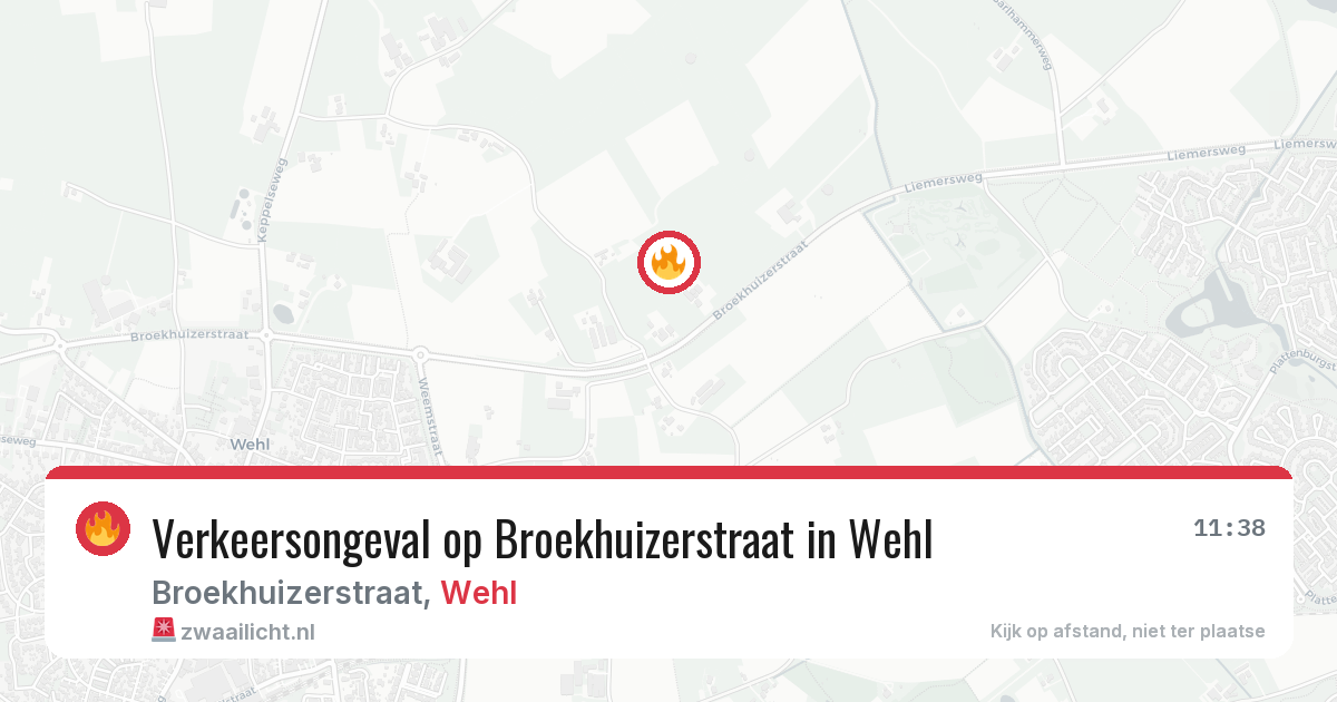 Verkeersongeval op Broekhuizerstraat in Wehl — 5 mrt 2026