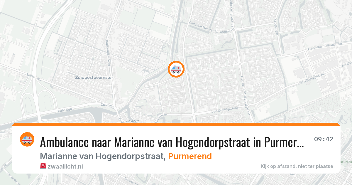 Ambulance naar Marianne van Hogendorpstraat in Purmerend — 25 mrt 2026