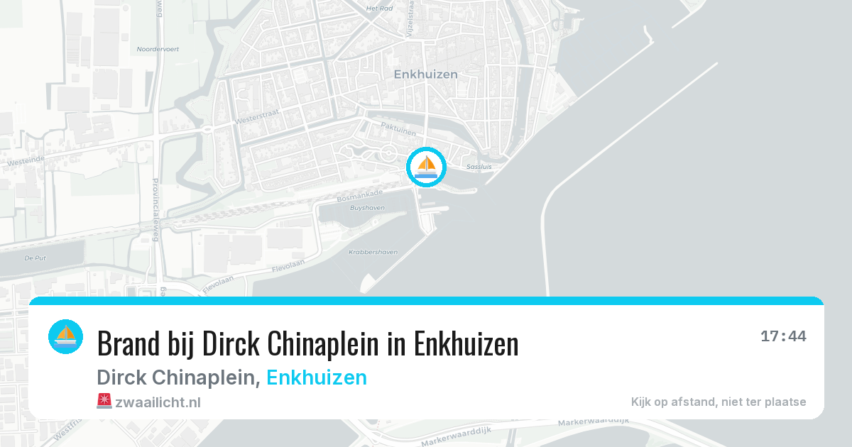 Brand bij Dirck Chinaplein in Enkhuizen — 24 jun 2026