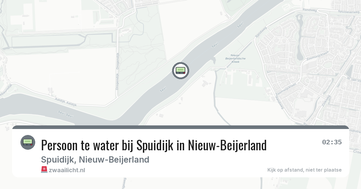 Persoon te water bij Spuidijk in Nieuw-Beijerland — 6 feb 2026