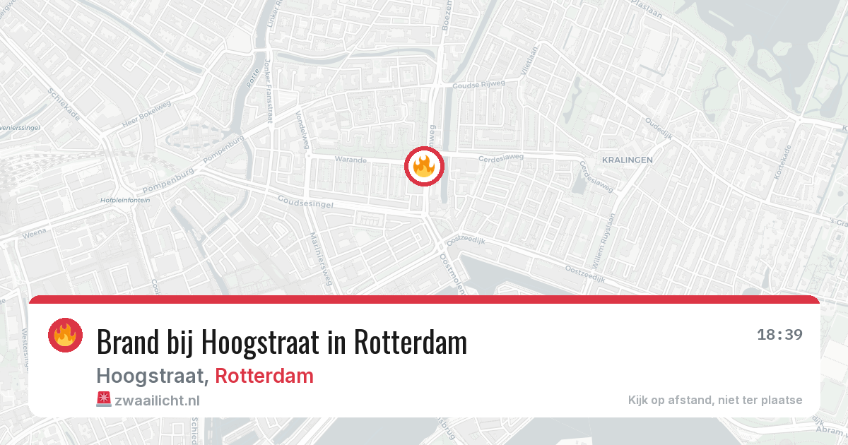 Brand bij Hoogstraat in Rotterdam — 10 jul 2026