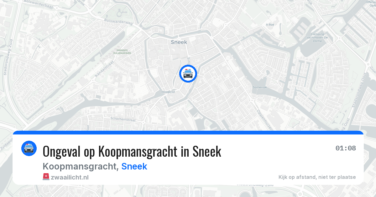 Ongeval op Koopmansgracht in Sneek — 31 jul 2026