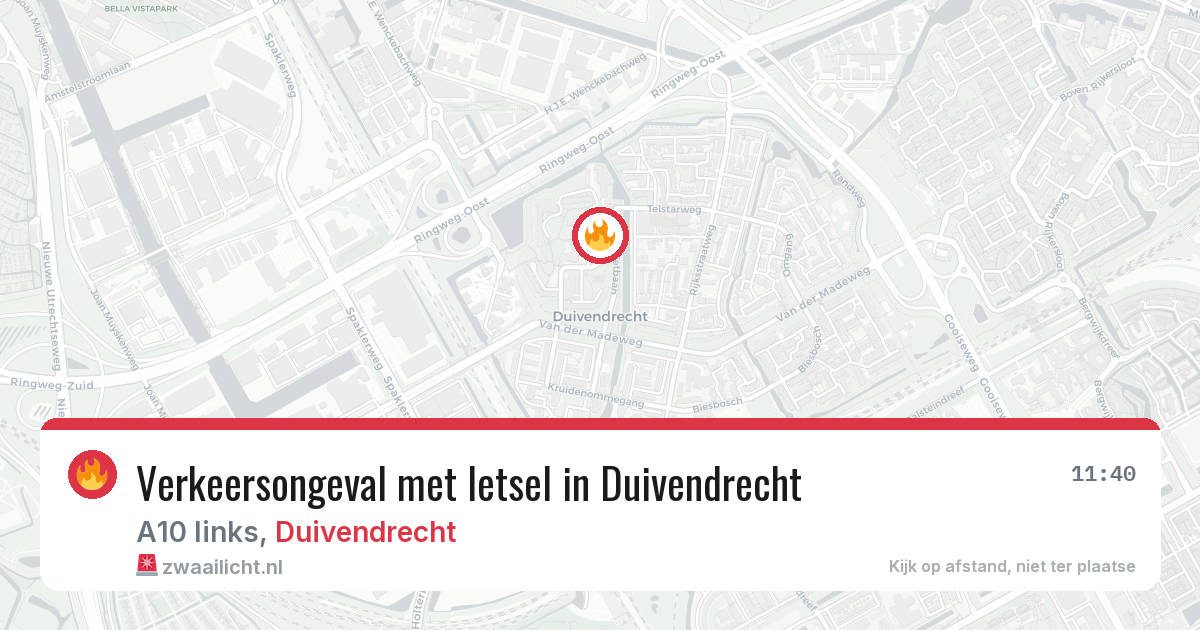 Verkeersongeval met letsel in Duivendrecht — 7 jul 2026
