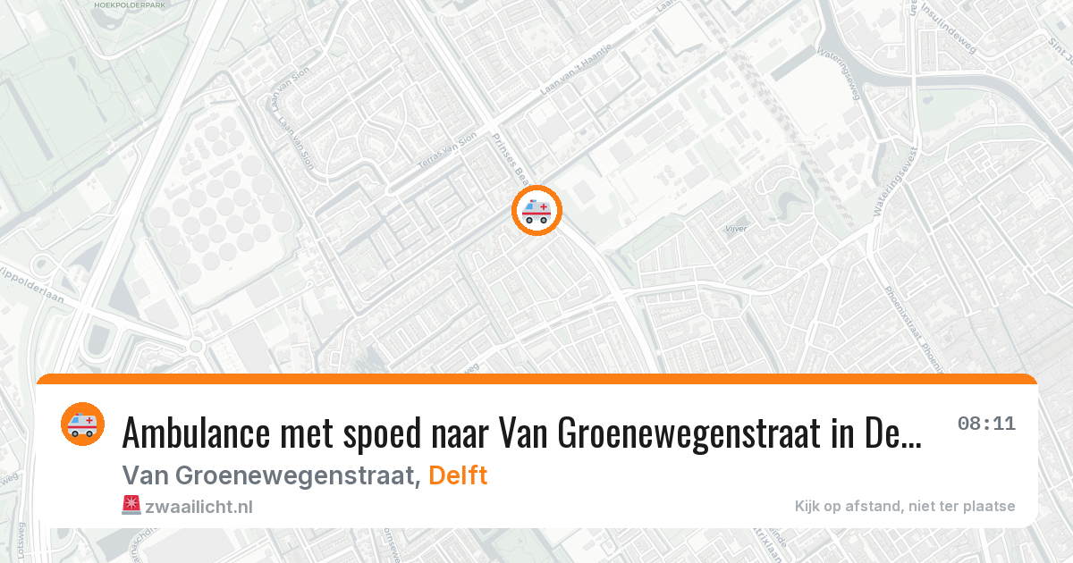 Ambulance met spoed naar Van Groenewegenstraat in Delft — 16 jun 2026
