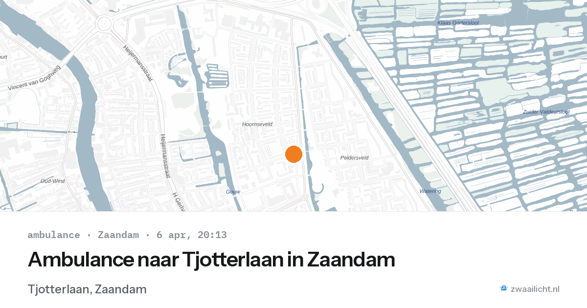 Ambulance naar Tjotterlaan in Zaandam — 6 apr 2026