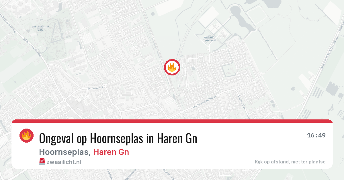 Ongeval op Hoornseplas in Haren Gn — 21 jun 2026