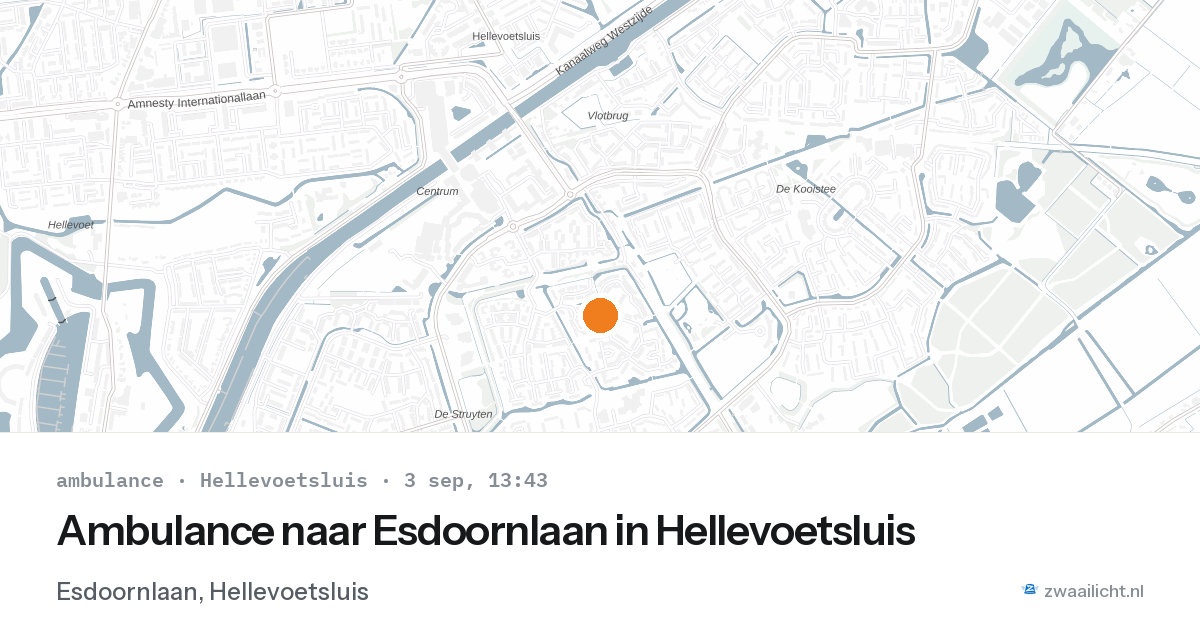 Ambulance naar Esdoornlaan in Hellevoetsluis — 3 sep 2026