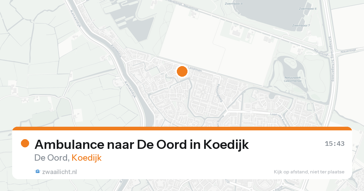 Ambulance naar De Oord in Koedijk — 14 aug 2026